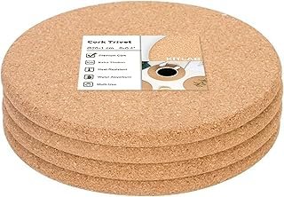 Cork Trivet, 4 Pack High Density Thick Cork Trivets for Hot Dishes, 8 In...