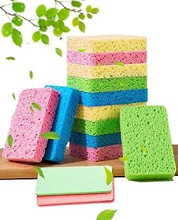 METUUTER 12-Count Kitchen Sponges- Compressed Cellulose Sponges Non-Scra...