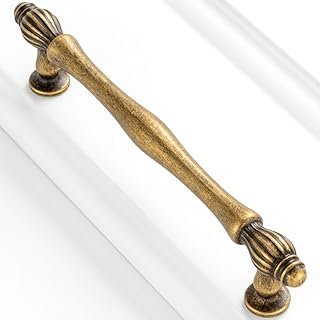 10 Pack 5 Inch Antique Brass Cabinet Pulls Vintage Brass Cabinet Handles...
