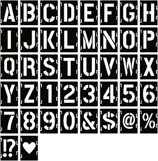 YEAJON 2 Inch Letter Stencils Symbol Numbers Craft Stencils, 42 Pcs Reus...