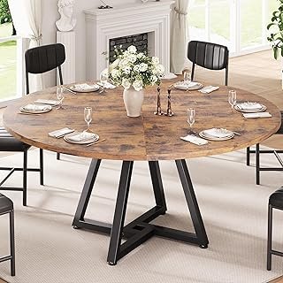 51“ Round Kitchen Dining Room Table for 6-8, Circle Dining Dinner Table ...