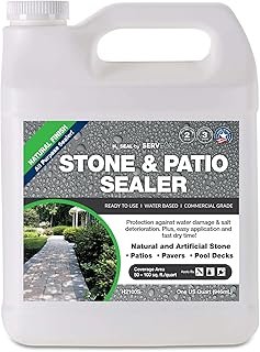Natural Stone Sealer (Clear Natural Finish) Commercial Grade Outdoor Ind...