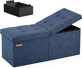 HAUSFRAU 31.5 Inches Ottoman with Storage Bench, Folding Ottoman Bench S...
