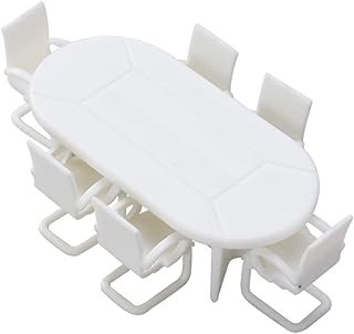 ERINGOGO 7Pcs Model Meeting Table and Chair Set DIY Furniture Kit for In...