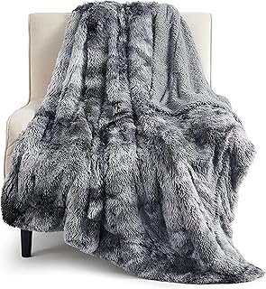 Bedsure GentleSoft Fluffy Fuzzy Faux Fur Throw Blanket, Soft Sherpa Flee...
