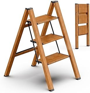 3 Step Ladder, Folding Step Stool with Anti-Slip Wide Sturdy Pedal, Mult...