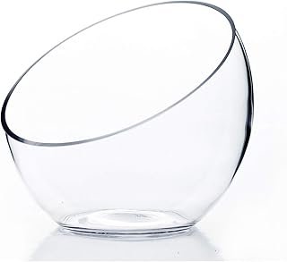 WGVI Clear Slant Cut Bowl Glass Vase, Glass Terrarium, Candy Dish, Glass...