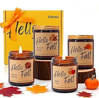 Lihome Fall Candles, Fall Decorations for Home - Fall Gifts for Women, N...