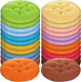 24 Pcs Round Floor Cushions Floor Pillows Meditation Seat Pillows Flexib...