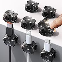 8Pack Cord Organizer [Dual Spring & Clasp, Max Secure] Cable Clips - Chf...