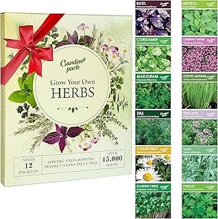 Grow Your Own Herbs Garden Kit - 12 Herb Seeds Variety Pack - Basil, Min...