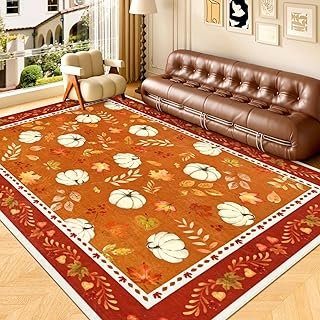 ASPMIZ Fall Area Rug 8x10, Thanksgiving Living Room Rug Washable Non Sli...