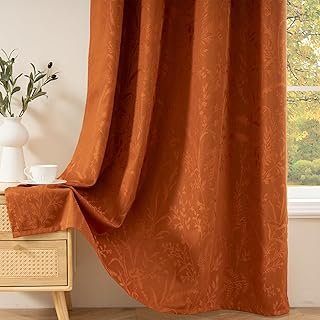 ColorBird Fall Curtains Burnt Orange 100% Blackout Fall Home Decor Indoo...