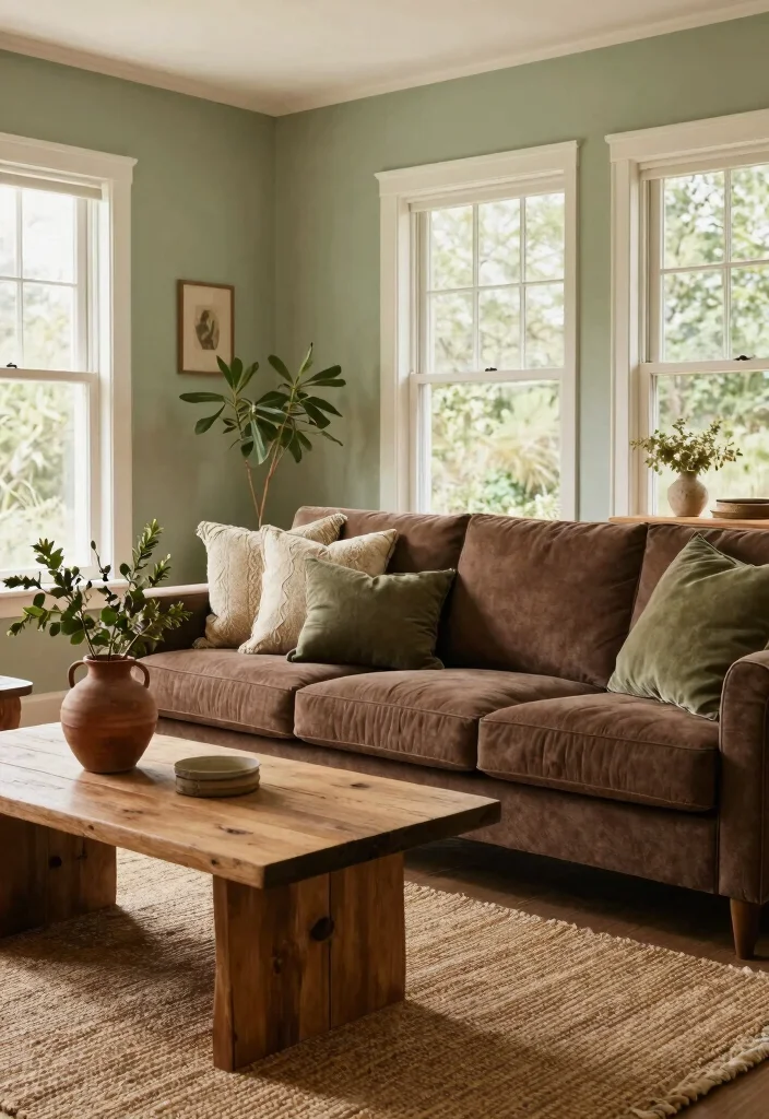16 Brown Furniture Living Room Decor Ideas - 1. Embrace Earthy Tones 1