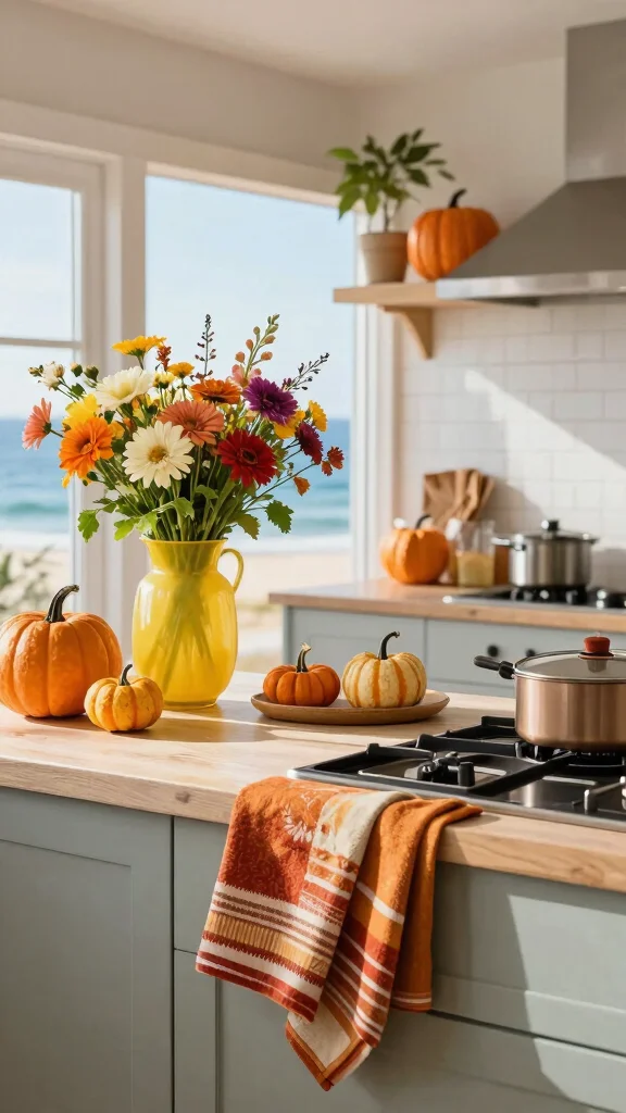 16 Coastal Kitchen Design Ideas: Bring the Beach Inside - 15. Seasonal Flare 1