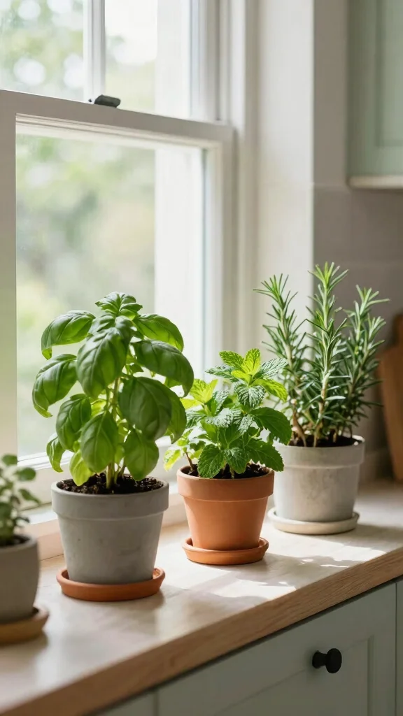 16 Coastal Kitchen Design Ideas: Bring the Beach Inside - 9. Fresh Herb Garden 1