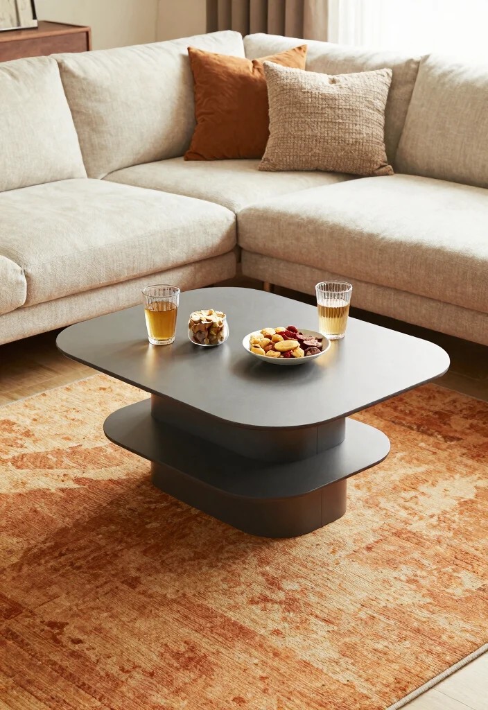 16 Furniture Ideas for Small Living Rooms - 11. Adjustable Coffee Tables: Customizable Comfort 1