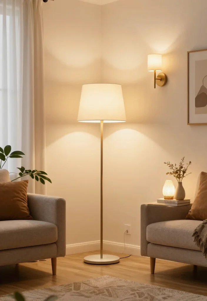 16 Furniture Ideas for Small Living Rooms - 16. Smart Lighting: Illuminate Wisely 1