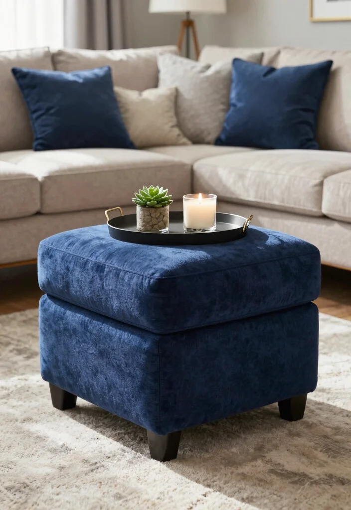 16 Furniture Ideas for Small Living Rooms - 4. Ottoman with Storage: Double Duty Decor 1