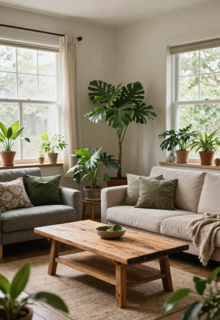 16 Furniture Set Up Tips for Living Room Layout - 12. Incorporate Natural Elements 1