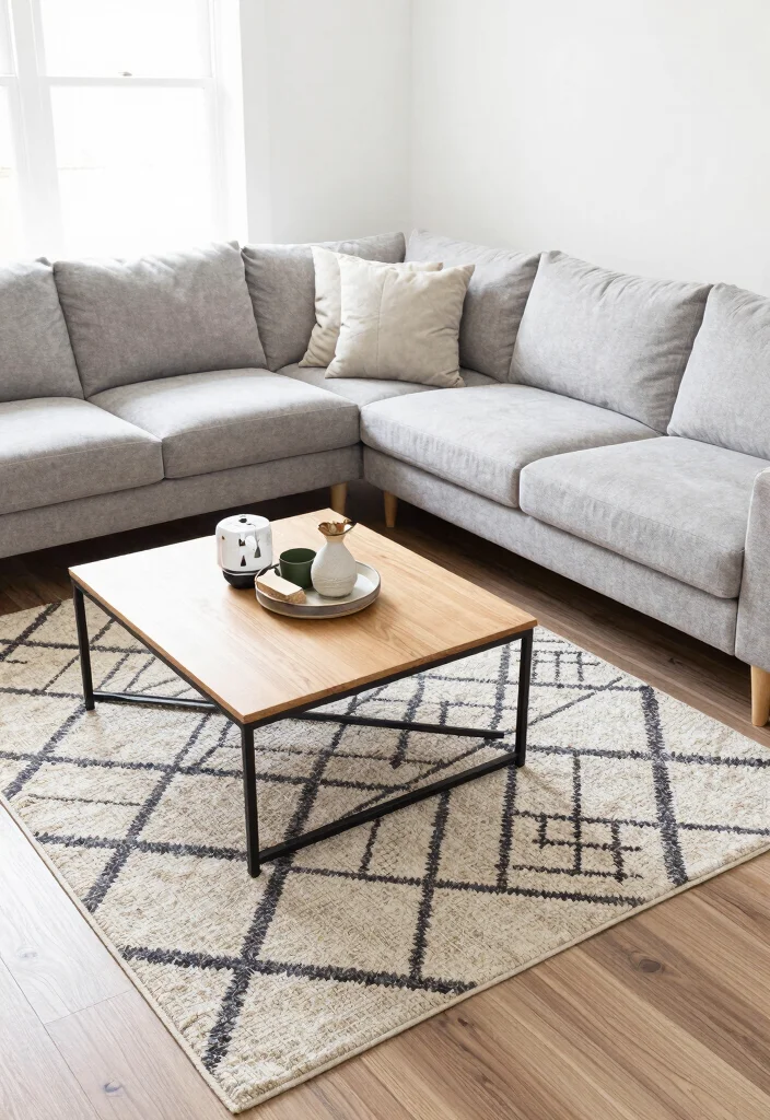 16 Furniture Set Up Tips for Living Room Layout - 5. Use Area Rugs Wisely 1