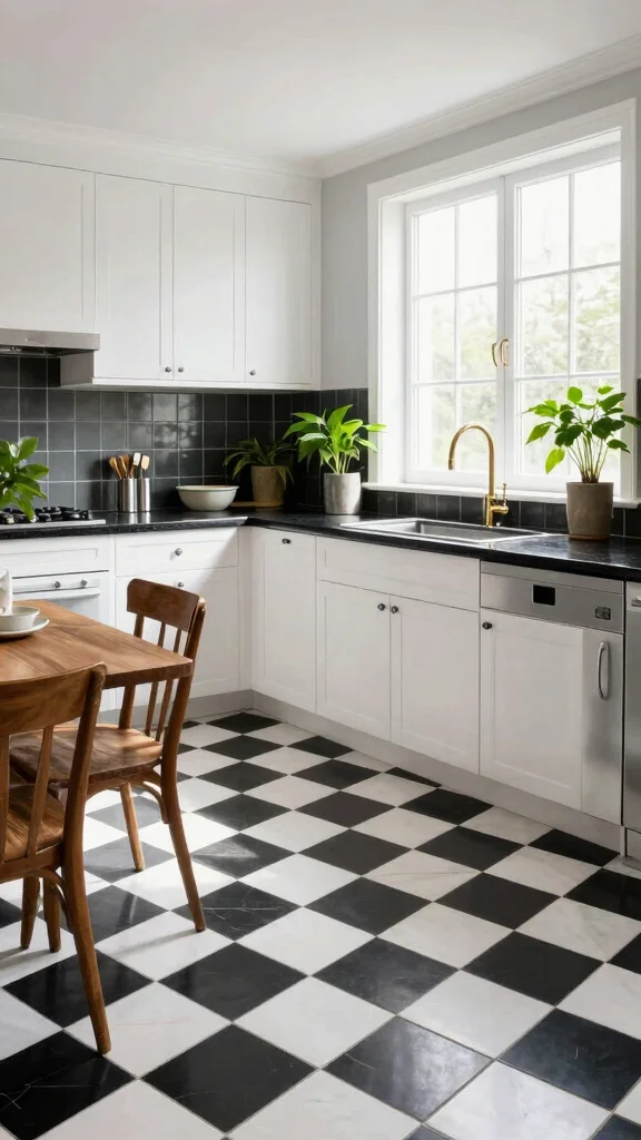 16 Kitchen Tile Design Ideas: Patterns, Colors & Installation Tips - 10. Classic Black and White 1