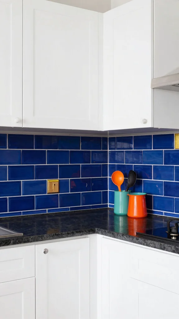 16 Kitchen Tile Design Ideas: Patterns, Colors & Installation Tips - 9. Bold Color Combinations 1