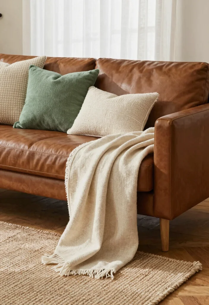 16 Living Room Decor Ideas with Brown Furniture - 1. Layered Textiles for Comfort 1