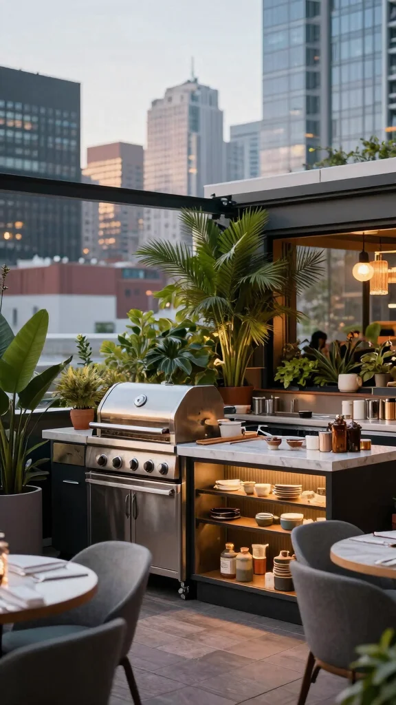 16 Outdoor Kitchen Design Ideas: Extend Your Living Space - 2. Urban Rooftop Kitchens 1