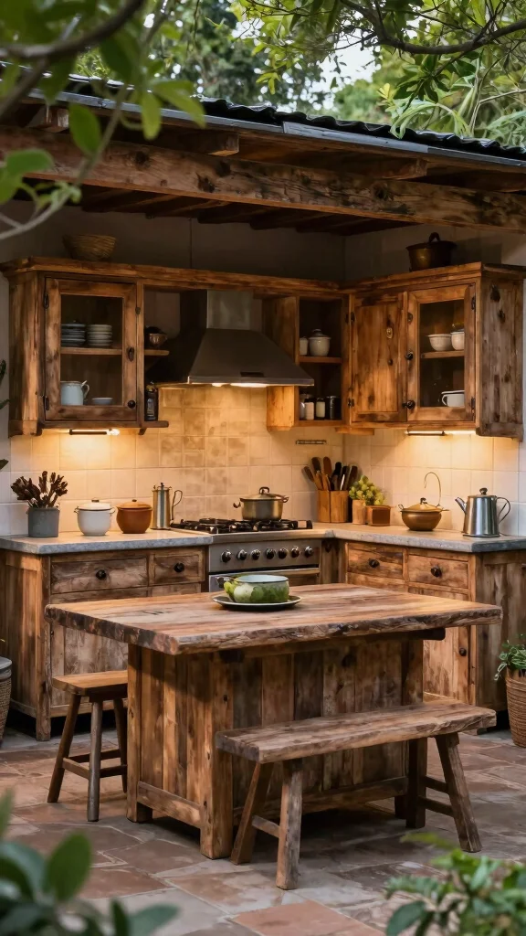 16 Outdoor Kitchen Design Ideas: Extend Your Living Space - 3. The Rustic Charm of Farmhouse Designs 1