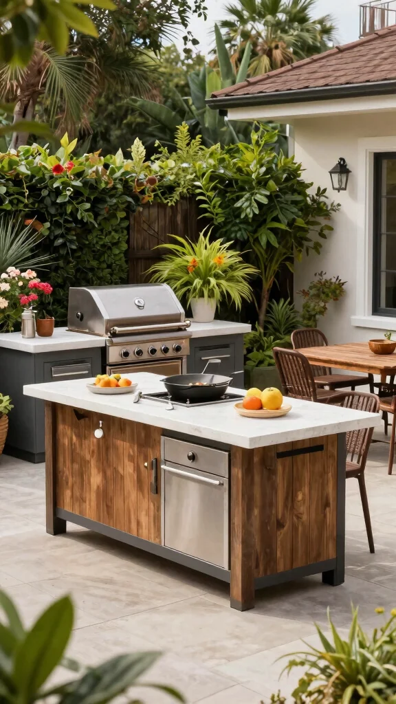 16 Outdoor Kitchen Design Ideas: Extend Your Living Space - 6. Multi-Functional Islands 1