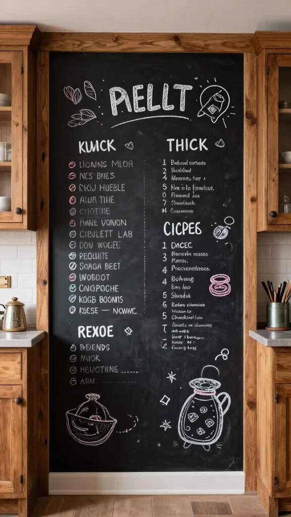 16 Rustic Kitchen Design: Charming Ideas for a Cozy Space - 13. Chalkboard Walls 1