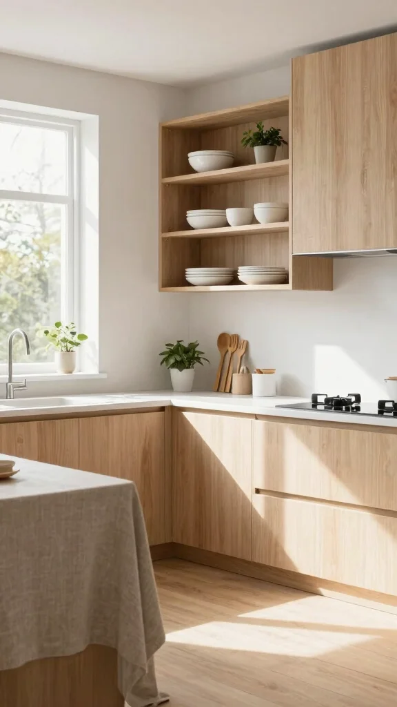16 Wooden Kitchen Design Ideas: Warm Natural Materials - 1. Embrace Minimalism with Light Wood Finishes 1