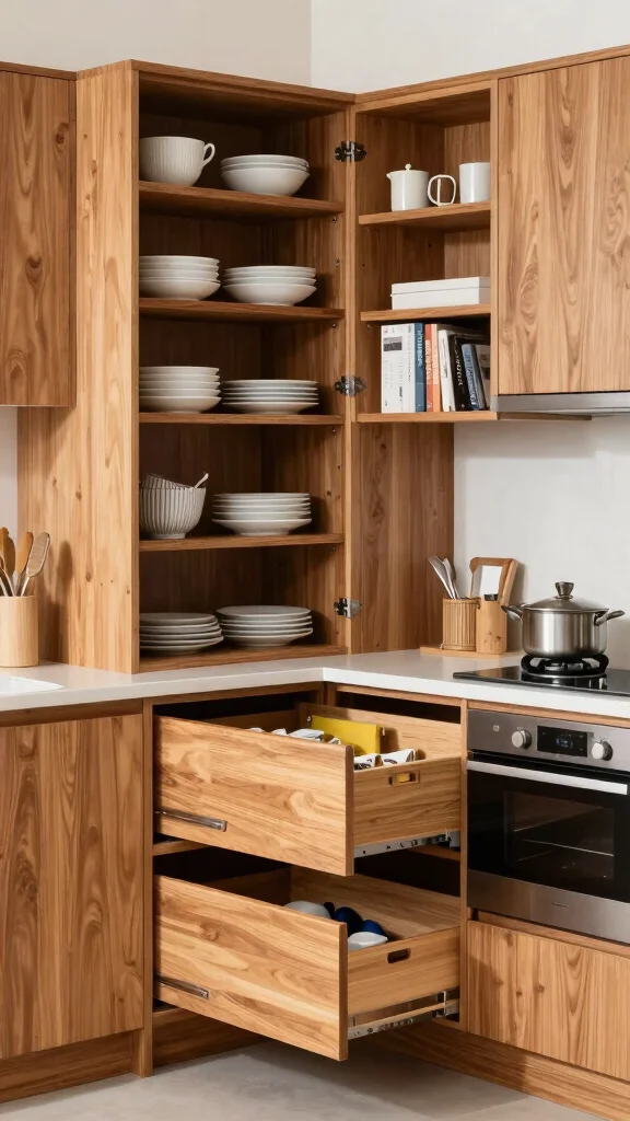 16 Wooden Kitchen Design Ideas: Warm Natural Materials - 12. Functional Storage Solutions in Wood 1