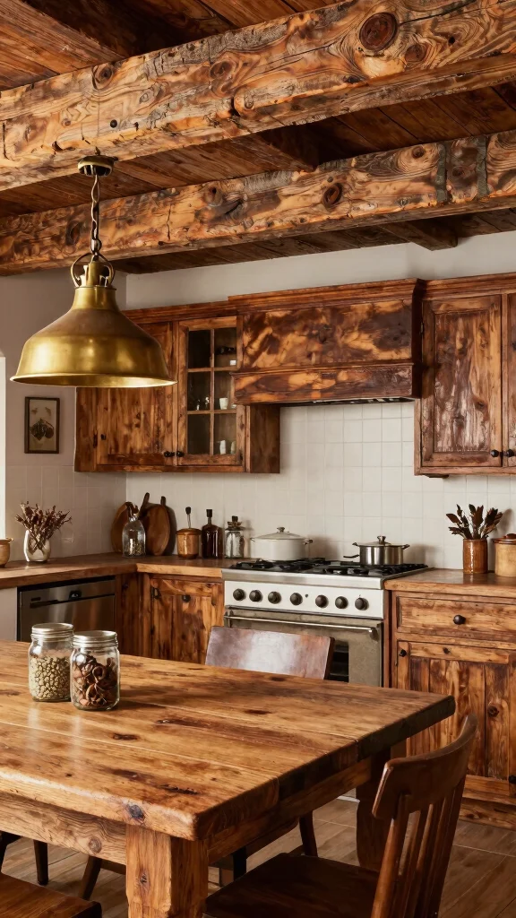 16 Wooden Kitchen Design Ideas: Warm Natural Materials - 2. Rustic Charm with Reclaimed Wood 1