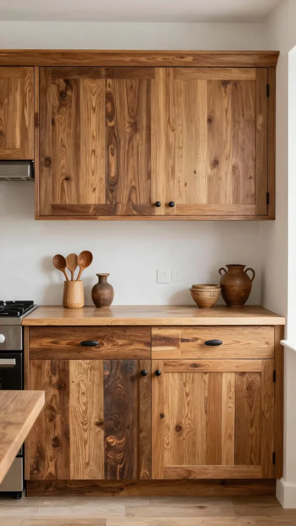 16 Wooden Kitchen Design Ideas: Warm Natural Materials - 7. Mix-and-Match Wooden Textures 1
