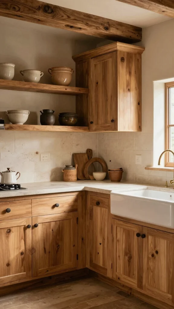 16 Wooden Kitchen Design Ideas: Warm Natural Materials - 8. Natural Wood Finishes for a Rustic Vibe 1