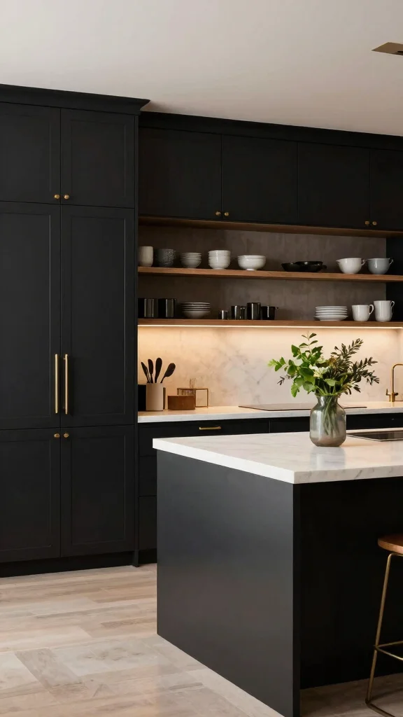 17 Black Kitchen Design Ideas: Bold and Modern Elegance - 1. Matte Black Cabinets 1