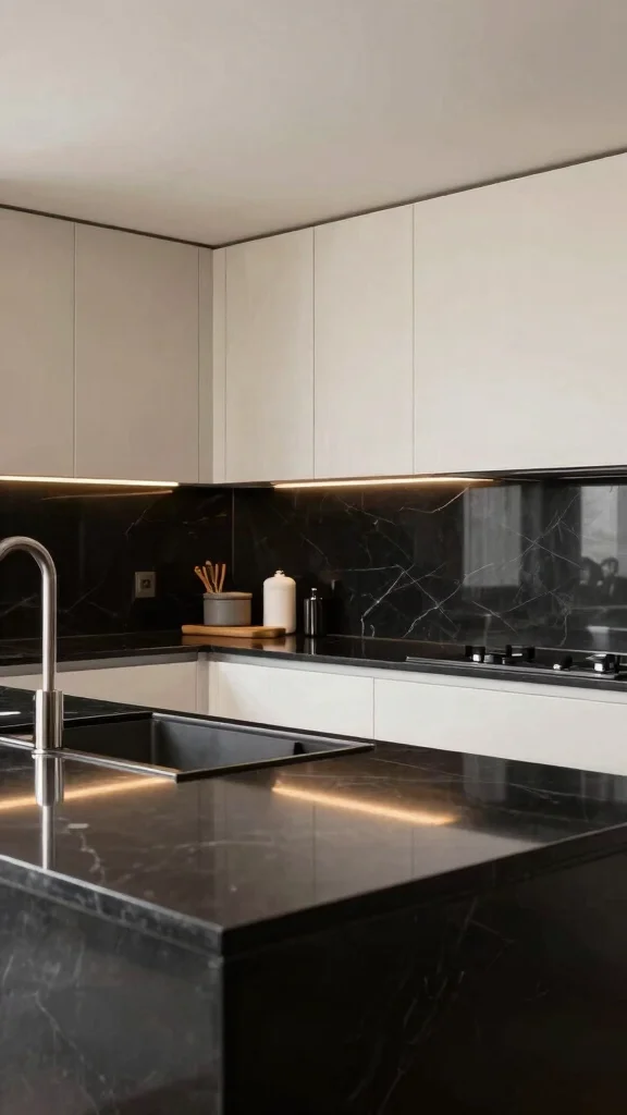 17 Black Kitchen Design Ideas: Bold and Modern Elegance - 13. Black Countertops 1