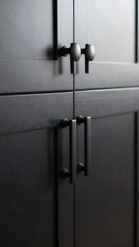 17 Black Kitchen Design Ideas: Bold and Modern Elegance - 16. Unique Black Hardware 1