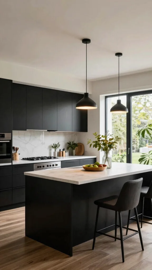 17 Black Kitchen Design Ideas: Bold and Modern Elegance - 4. Open Concept Black Kitchens 1