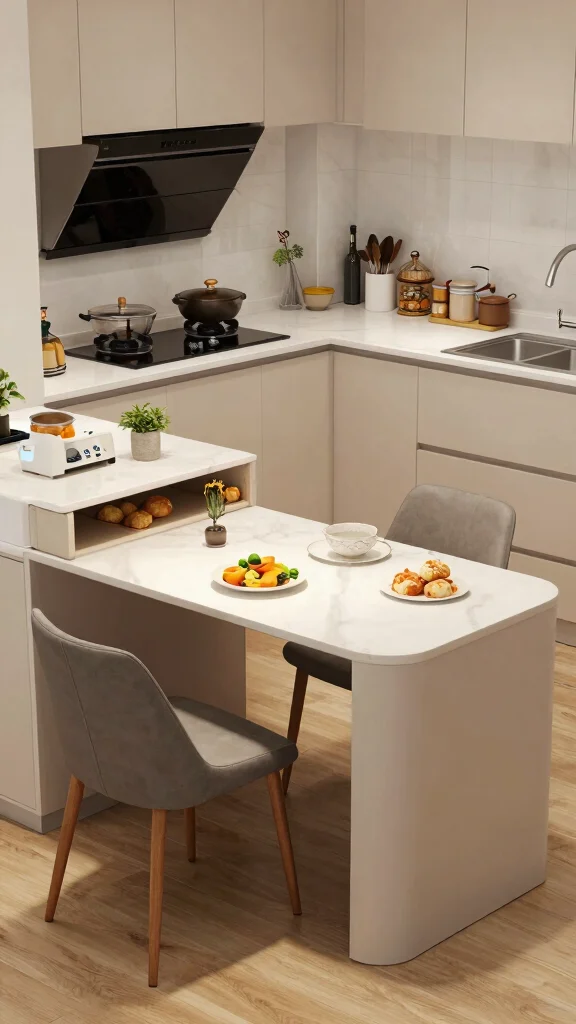 17 Contemporary Kitchen Design Ideas: Sleek and Sophisticated Spaces - 16. Multifunctional Spaces 1