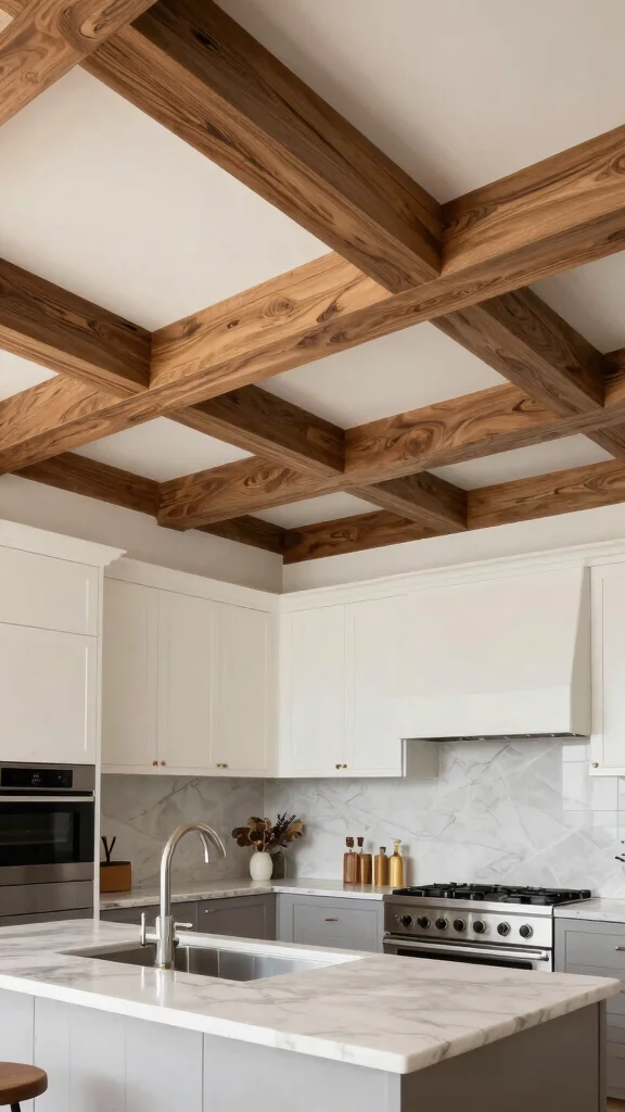 17 Contemporary Kitchen Design Ideas: Sleek and Sophisticated Spaces - 17. Statement Ceilings 1