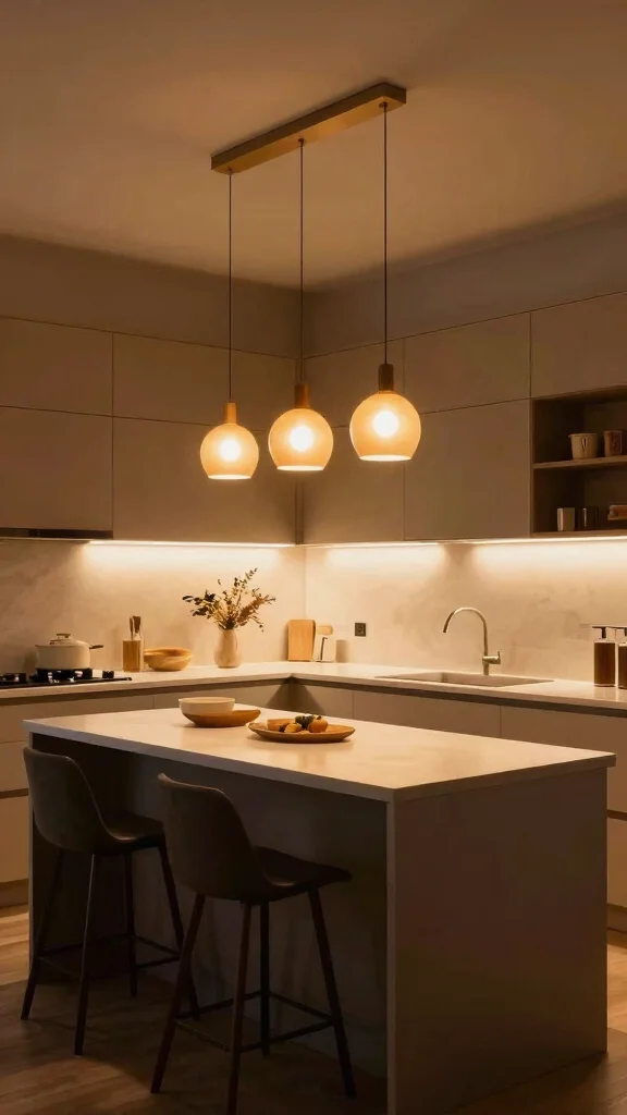 17 Contemporary Kitchen Design Ideas: Sleek and Sophisticated Spaces - 6. Creative Lighting Solutions 1