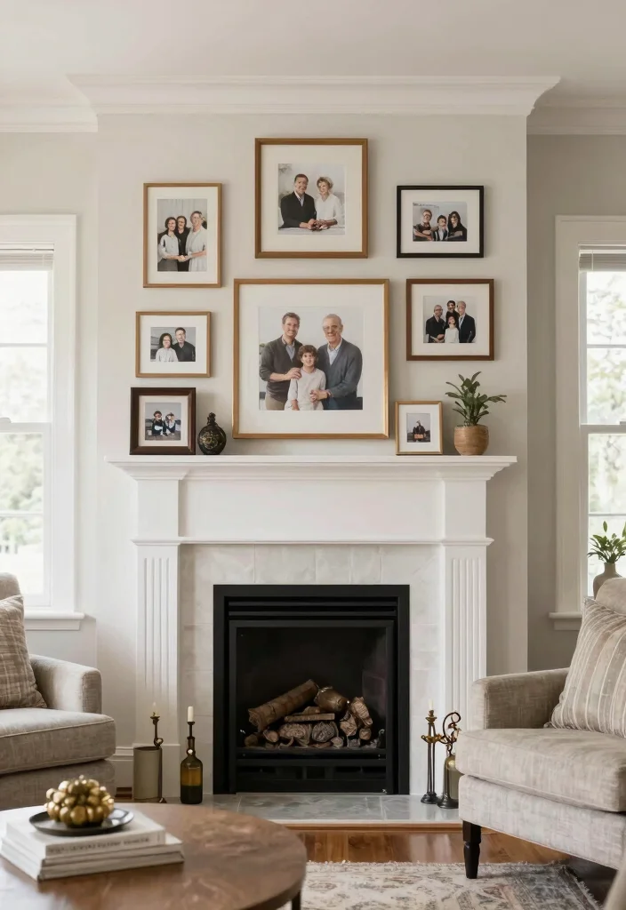 17 Corner Fireplace Living Room Layout Ideas and Furniture Arrangement - 14. Add Art and Personal Touches 1