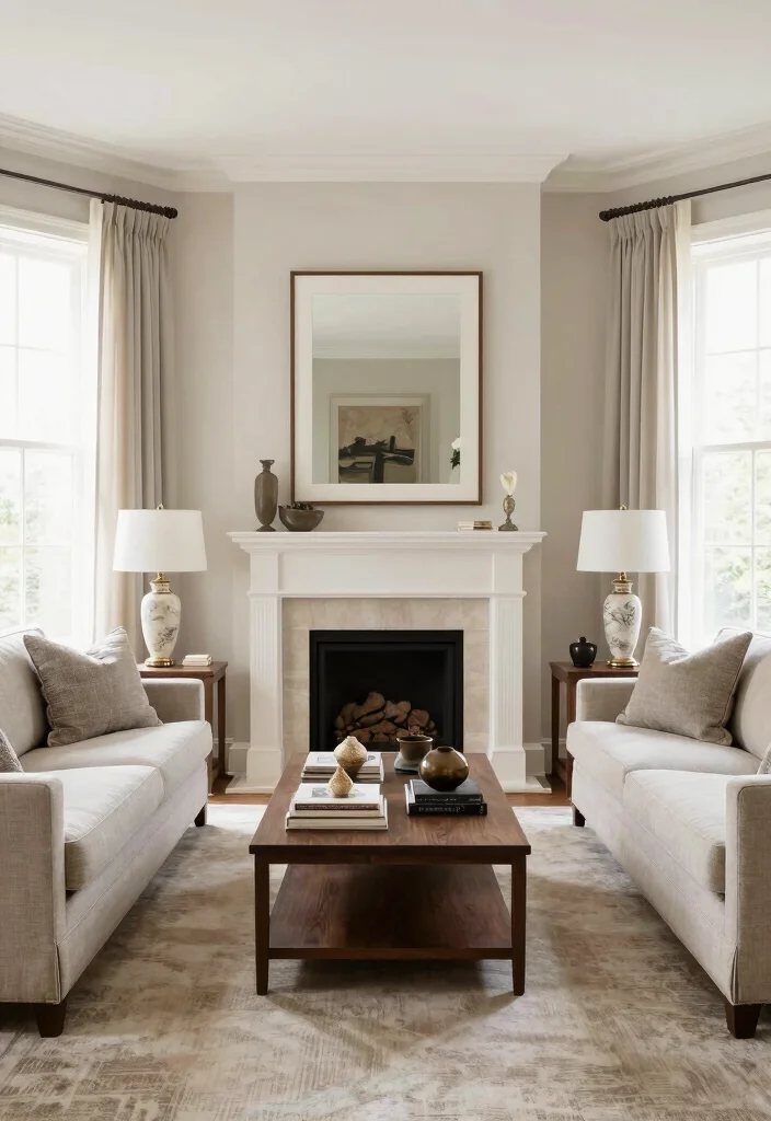 17 Corner Fireplace Living Room Layout Ideas and Furniture Arrangement - 4. Create a Symmetrical Layout 1