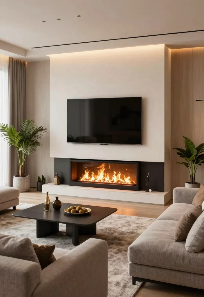 17 Corner Fireplace Living Room Layout Ideas and Furniture Arrangement - 5. Incorporate a Media Center 1