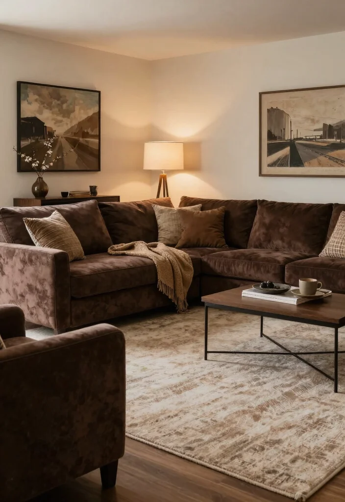 17 Dark Brown Furniture Living Room Decor Ideas - 17. Prioritize Comfort 1