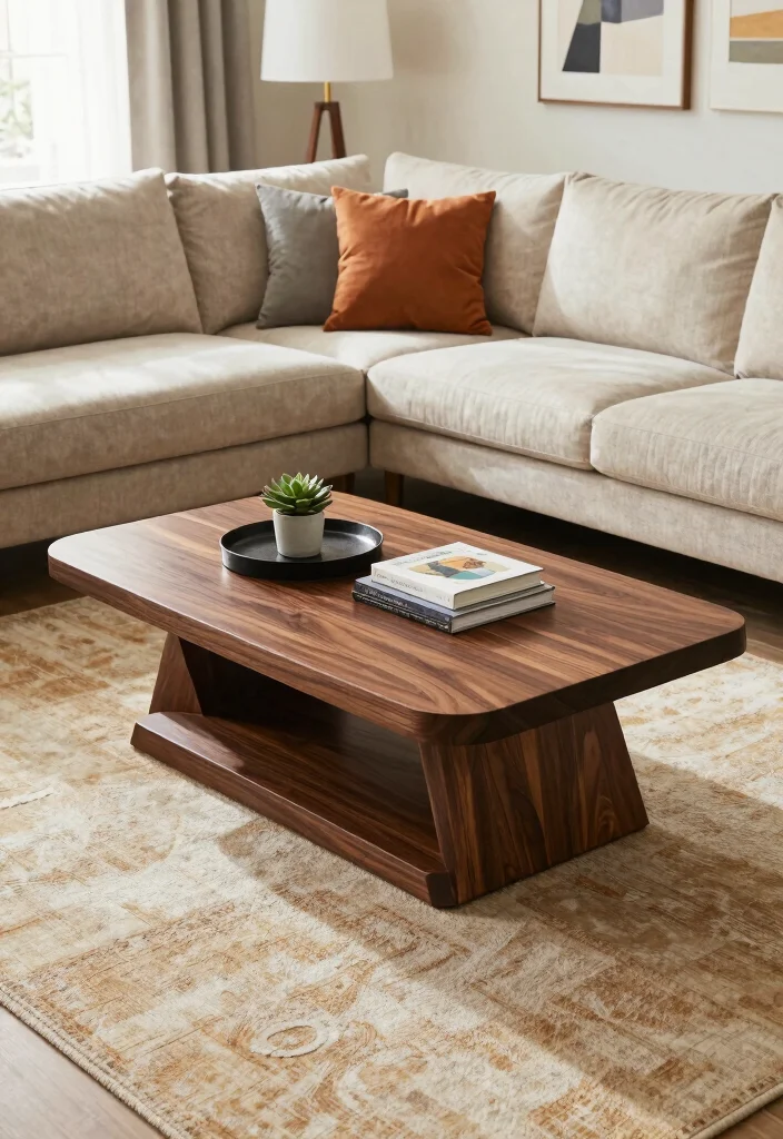 17 Dark Wood Furniture Living Room Ideas for a Rustic Modern Vibe - 1. Bold Dark Wood Coffee Table 1