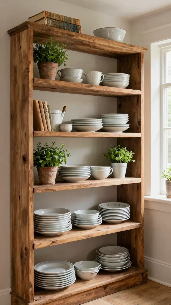 17 French Country Kitchen Design Ideas: Rustic European Charm - 4. Open Shelving 1